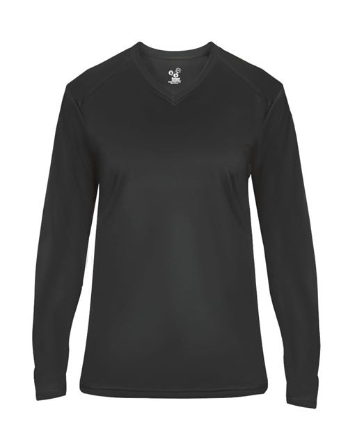 Badger Ultimate SoftLock™ Women's V-Neck Long Sleeve T-Shirt 4064