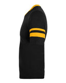 Augusta Sportswear V-Neck Jersey with Striped Sleeves 360 - Black/ Gold