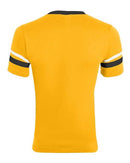 Augusta Sportswear V-Neck Jersey with Striped Sleeves 360 - Gold/ Black/ White
