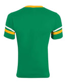 Augusta Sportswear V-Neck Jersey with Striped Sleeves 360 - Kelly/ Gold/ White