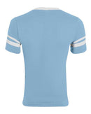 Augusta Sportswear V-Neck Jersey with Striped Sleeves 360 - Light Blue/ White