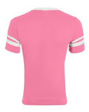 Augusta Sportswear V-Neck Jersey with Striped Sleeves 360 - Pink/ White