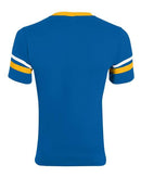 Augusta Sportswear V-Neck Jersey with Striped Sleeves 360 - Royal/ Gold/ White