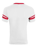 Augusta Sportswear V-Neck Jersey with Striped Sleeves 360 - White/ Red