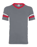 Augusta Sportswear Youth V-Neck Jersey with Striped Sleeves 361