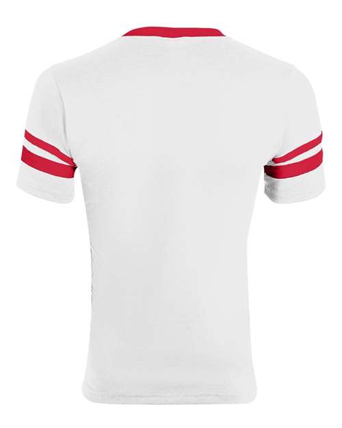 Augusta Sportswear Youth V-Neck Jersey with Striped Sleeves 361