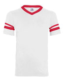 Augusta Sportswear Youth V-Neck Jersey with Striped Sleeves 361