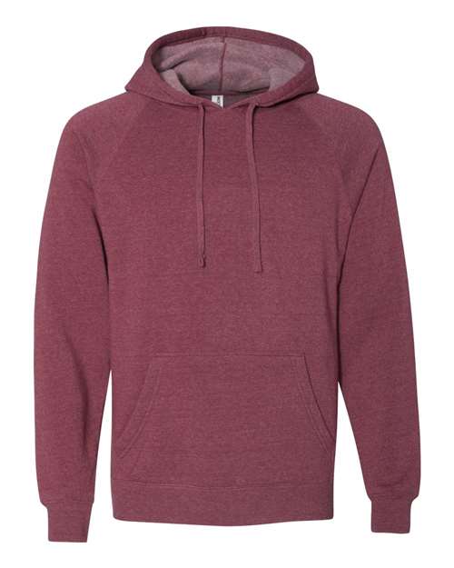 Independent Trading Co. Special Blend Raglan Hooded Sweatshirt PRM33SBP - Crimson