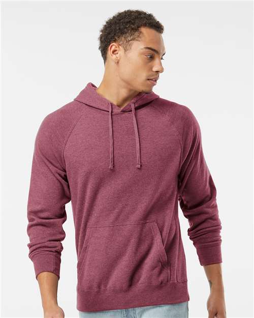 Independent Trading Co. Special Blend Raglan Hooded Sweatshirt PRM33SBP - Crimson