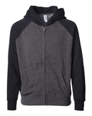 Independent Trading Co. Toddler Lightweight Special Blend Raglan Zip Hood PRM10TSBZ
