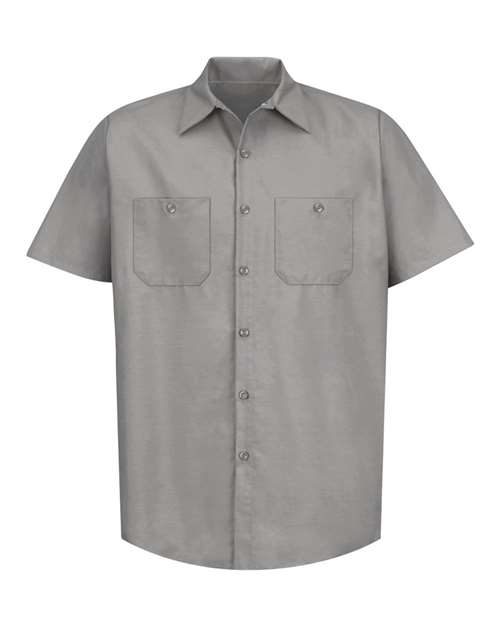Red Kap Industrial Short Sleeve Work Shirt - Tall Sizes SP24T - Light Grey