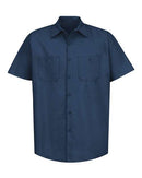 Red Kap Industrial Short Sleeve Work Shirt - Tall Sizes SP24T - Navy