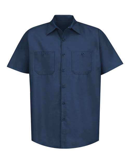 Red Kap Industrial Short Sleeve Work Shirt - Tall Sizes SP24T - Navy