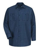 Red Kap Industrial Long Sleeve Work Shirt - Tall Sizes SP14T - Navy