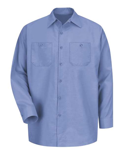 Red Kap Industrial Long Sleeve Work Shirt - Tall Sizes SP14T - Light Blue