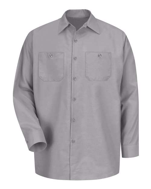 Red Kap Industrial Long Sleeve Work Shirt - Tall Sizes SP14T - Silver Grey