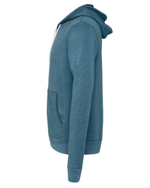 BELLA + CANVAS Sponge Fleece Full-Zip Hoodie 3739 - Heather Deep Teal