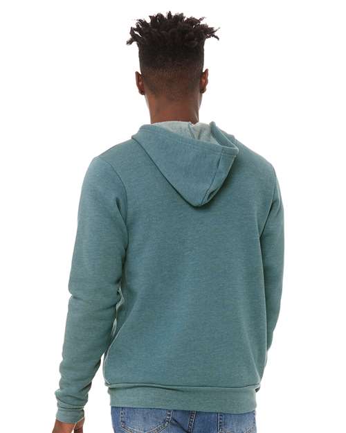 BELLA + CANVAS Sponge Fleece Full-Zip Hoodie 3739 - Heather Deep Teal