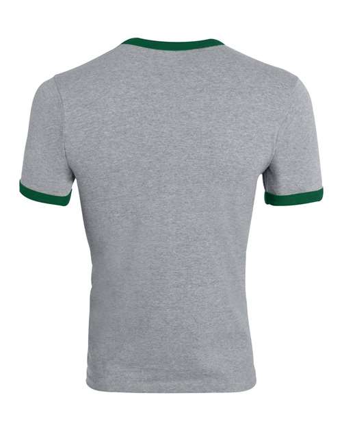 Augusta Sportswear 50/50 Ringer T-Shirt 710 - Athletic Heather/ Dark Green