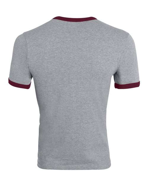 Augusta Sportswear 50/50 Ringer T-Shirt 710 - Athletic Heather/ Maroon