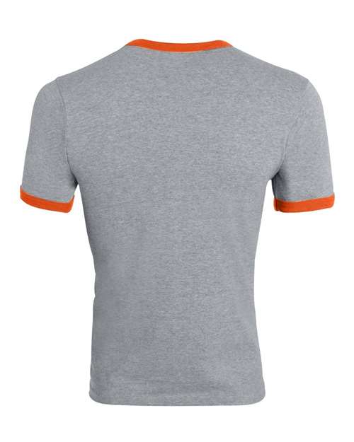 Augusta Sportswear 50/50 Ringer T-Shirt 710 - Athletic Heather/ Orange