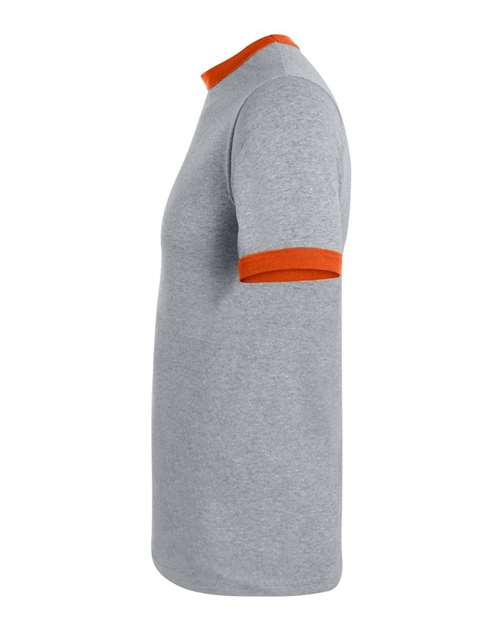 Augusta Sportswear 50/50 Ringer T-Shirt 710 - Athletic Heather/ Orange