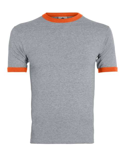 Augusta Sportswear 50/50 Ringer T-Shirt 710 - Athletic Heather/ Orange