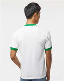 Augusta Sportswear 50/50 Ringer T-Shirt 710 - White/ Kelly