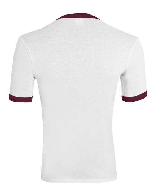 Augusta Sportswear 50/50 Ringer T-Shirt 710 - White/ Maroon