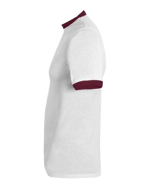 Augusta Sportswear 50/50 Ringer T-Shirt 710 - White/ Maroon