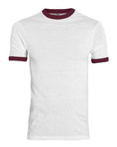 Augusta Sportswear 50/50 Ringer T-Shirt 710 - White/ Maroon