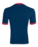 Augusta Sportswear 50/50 Ringer T-Shirt 710 - Navy/ Red