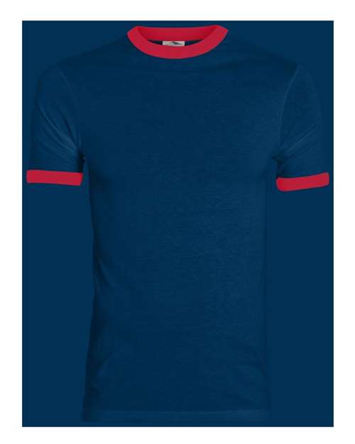 Augusta Sportswear 50/50 Ringer T-Shirt 710 - Navy/ Red