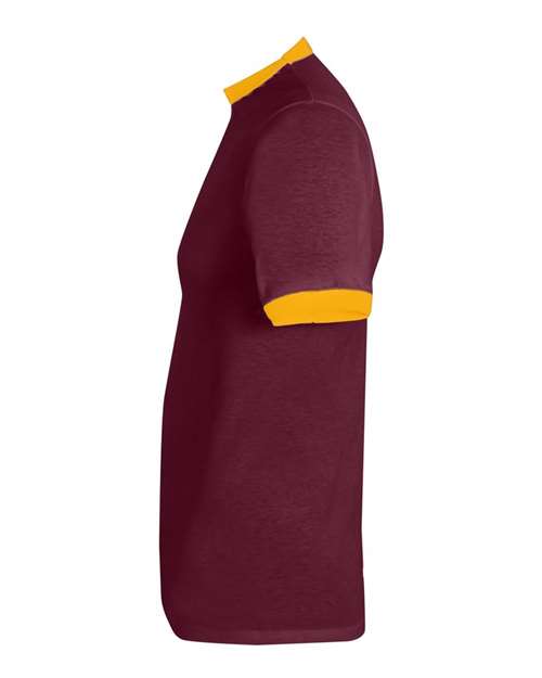 Augusta Sportswear 50/50 Ringer T-Shirt 710 - Maroon/ Gold