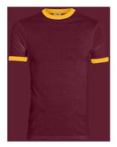 Augusta Sportswear 50/50 Ringer T-Shirt 710 - Maroon/ Gold