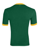 Augusta Sportswear 50/50 Ringer T-Shirt 710 - Dark Green/ Gold
