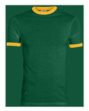 Augusta Sportswear 50/50 Ringer T-Shirt 710 - Dark Green/ Gold