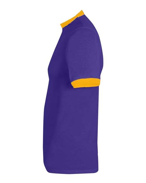 Augusta Sportswear 50/50 Ringer T-Shirt 710 - Purple/ Gold