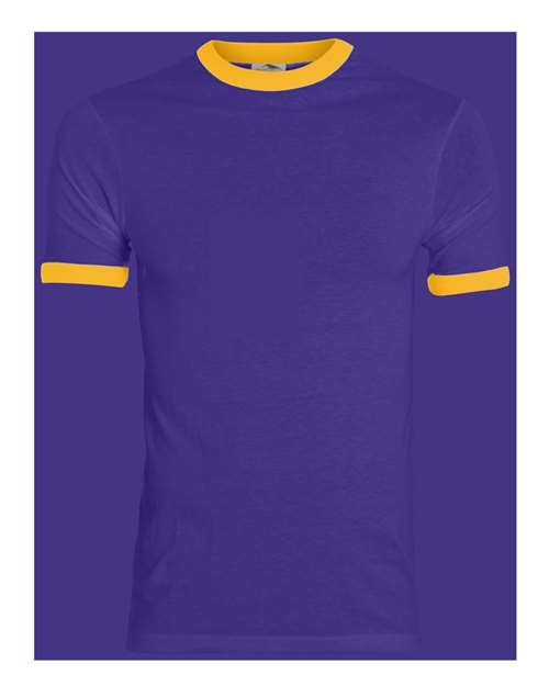 Augusta Sportswear 50/50 Ringer T-Shirt 710 - Purple/ Gold