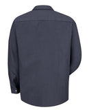 Red Kap Industrial Long Sleeve Work Shirt SP14 - Blue/ Charcoal Microcheck