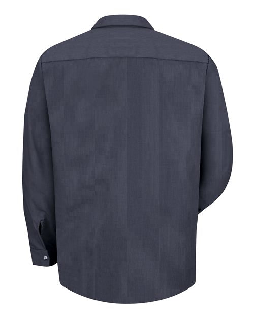 Red Kap Industrial Long Sleeve Work Shirt SP14 - Blue/ Charcoal Microcheck