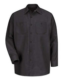 Red Kap Industrial Long Sleeve Work Shirt - Tall Sizes SP14T - Black
