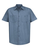 Red Kap Industrial Short Sleeve Work Shirt - Tall Sizes SP24T - Postman Blue
