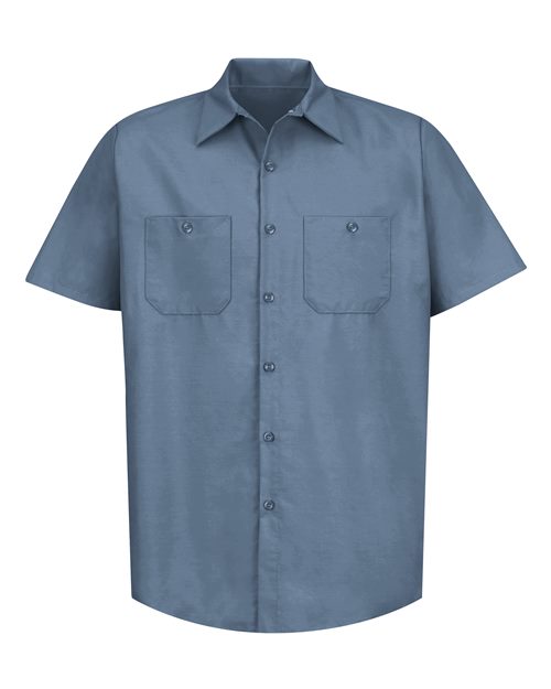 Red Kap Industrial Short Sleeve Work Shirt - Tall Sizes SP24T - Postman Blue