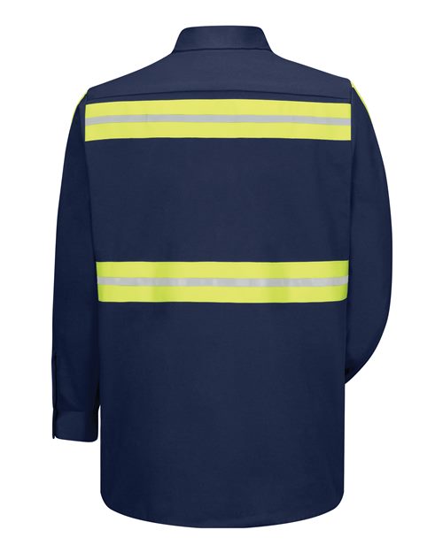 Red Kap Enhanced Visibility Long Sleeve Cotton Work Shirt SC30E