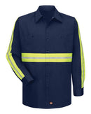 Red Kap Enhanced Visibility Long Sleeve Cotton Work Shirt SC30E
