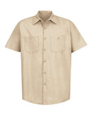 Red Kap Industrial Short Sleeve Work Shirt - Tall Sizes SP24T - Light Tan