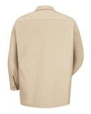 Red Kap Industrial Long Sleeve Work Shirt - Tall Sizes SP14T - Light Tan