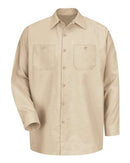 Red Kap Industrial Long Sleeve Work Shirt - Tall Sizes SP14T - Light Tan
