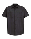 Red Kap Industrial Short Sleeve Work Shirt - Tall Sizes SP24T - Black